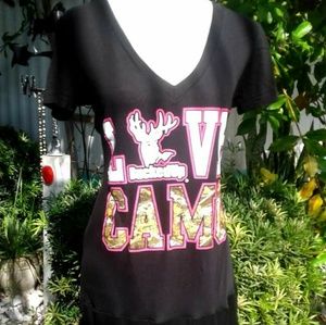 One size love camo tunic tshirt dress cancer boho